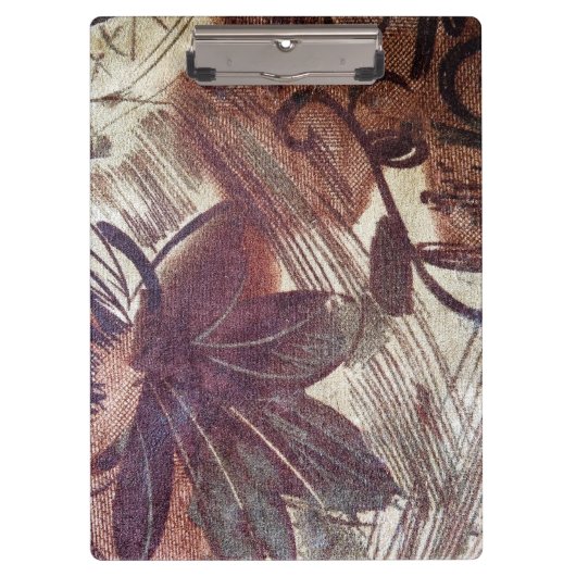 Porte-bloc Design floral abstrait marron 1 (Devant)
