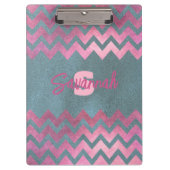 Porte-bloc Design Moderne Chic Rose Et Gris Chevron (Devant)