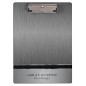 Porte-bloc Design Monogramme Exécutif - Acier Brush (Devant)