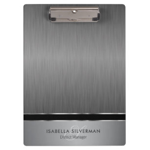 Porte-bloc Design Monogramme Exécutif - Acier Brush