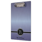 Porte-bloc Design Monogramme Exécutif - Sapphire Brush Steel (Gauche)