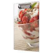 Porte-bloc Dessert de fraise avec du yaourt frais (Gauche)