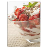 Porte-bloc Dessert de fraise avec du yaourt frais (Dos)