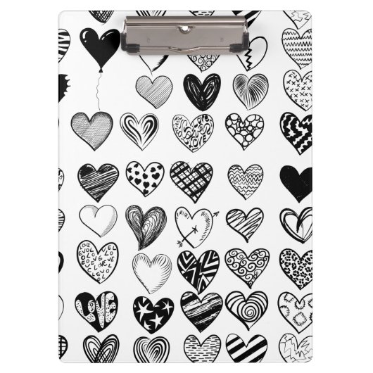 Porte-bloc Dessin adorable de Black Heart Scribble (Devant)