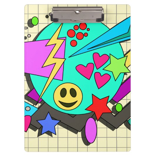 Porte-bloc Dessin amusant Bright Comic Happy Motif Retro Art (Devant)