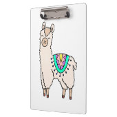 Porte-bloc dessin animé de llama alpaga souriant (Gauche)