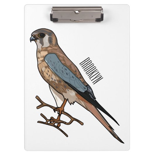 Porte-bloc dessin animé d'oiseau-kestrel américain (Devant)