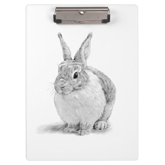 Porte-bloc Dessin au crayon de lapin mignon (Devant)