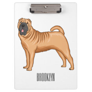 Porte-bloc dessin humoristique chinois de chien Shar-Pei