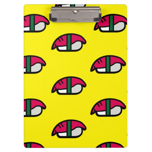 Porte-bloc Dessin Kawaii Sushi, Riz de Poisson et Algues (Devant)