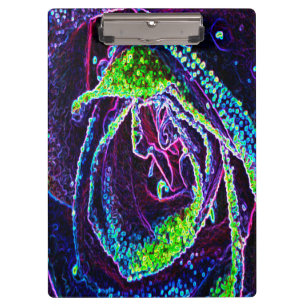 Porte-bloc Détail de rose graphique noir blanc bleu et vert