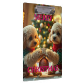 PORTE-BLOC DEUX CANICHE FÊTANT NOËL (Swatch)