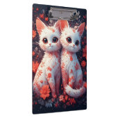 Porte-bloc Deux chatons blancs et fleurs (Swatch)