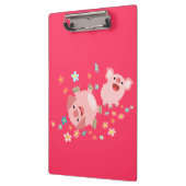 Porte-bloc Deux cochons de dessin animé mignons sur un tablea (Gauche)
