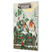 Porte-bloc Deux robins on a fence in the snow (Gauche)