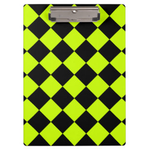 Porte-bloc Diag Checkered - jaune noir et fluorescent