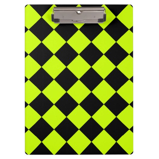 Porte-bloc Diag Checkered - jaune noir et fluorescent (Devant)