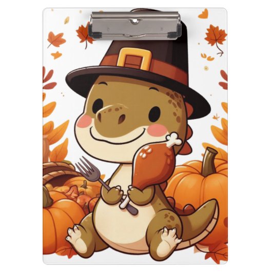 Porte-bloc Dinosaur de Thanksgiving mignon (Devant)