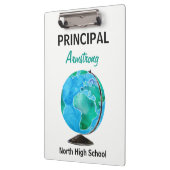 Porte-bloc Directeur personnalisé par globe d'aquarelle (Gauche)