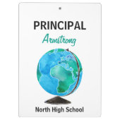 Porte-bloc Directeur personnalisé par globe d'aquarelle (Dos)