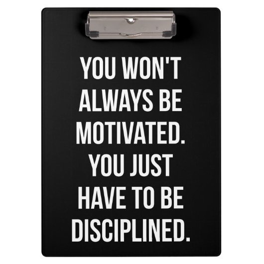 Porte-bloc Discipline vs Motivation - Entraînement inspirant (Devant)