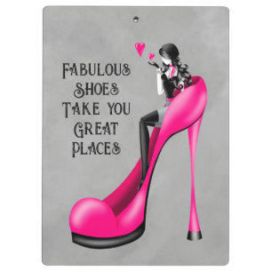 Porte-bloc Divinité de la mode en rose à talons aiguilles