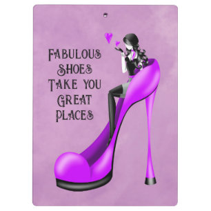 Porte-bloc Divinité de la mode en violet talon aiguille