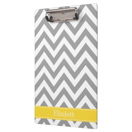 Porte-bloc Dk Gris Blanc LG Chevron Ananas Monogramme Initial (Gauche)