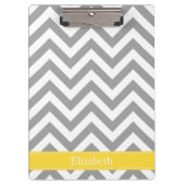 Porte-bloc Dk Gris Blanc LG Chevron Ananas Monogramme Initial (Devant)