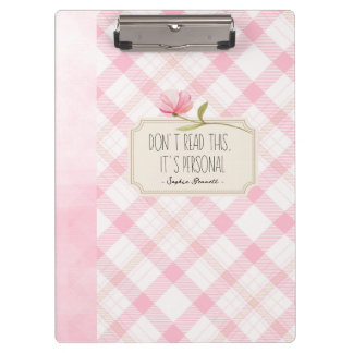 Porte-bloc Don't Read This, It's Personal – Cute Pink Floral