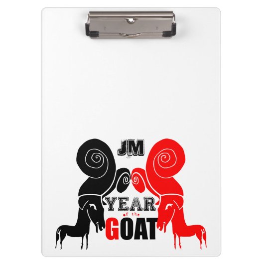 Porte-bloc Double Odd Chèvre chinois Année Zodiac Monogramme (Devant)
