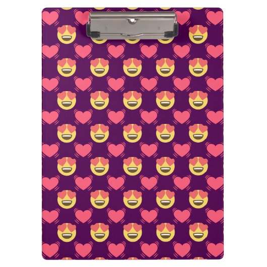 Porte-bloc Douce Mignonne En Amour Emoji, motif De Coeurs (Devant)
