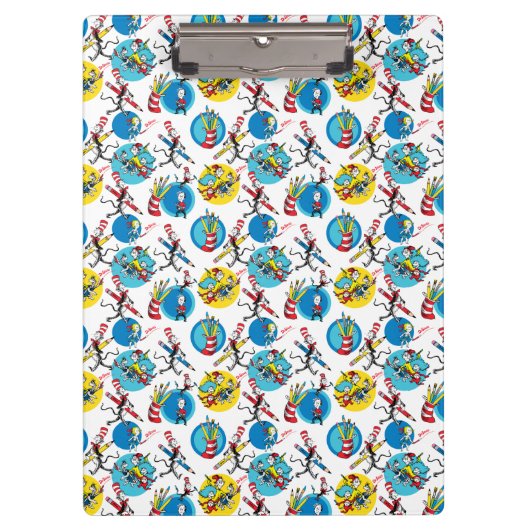 Porte-bloc Dr Seuss | Caractères avec Motif de crayons (Devant)