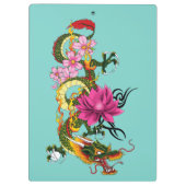 Porte-bloc Dragon Chinois Fleurs de Cerisier et Lotus (Dos)