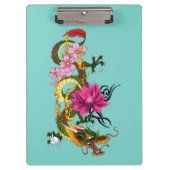 Porte-bloc Dragon Chinois Fleurs de Cerisier et Lotus (Devant)