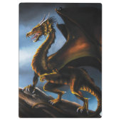 Porte-bloc Dragon noir cuivre or (Dos)