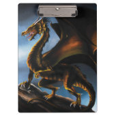Porte-bloc Dragon noir cuivre or (Devant)