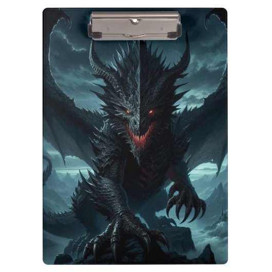 Porte-bloc Dragon sombre et médiéval (Devant)