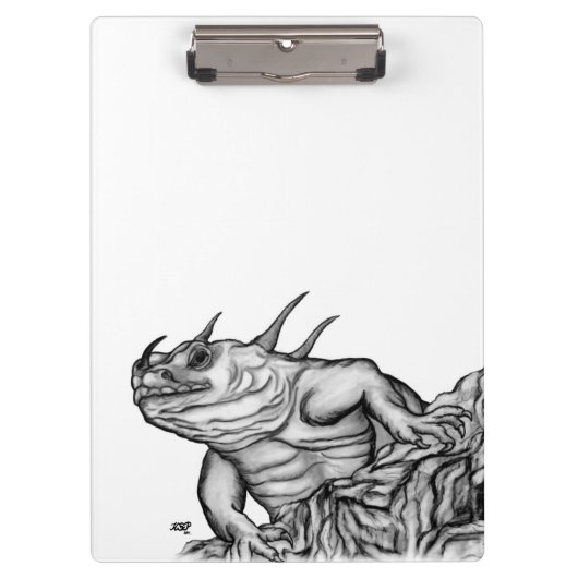 Porte-bloc Dragon sur le rocher (Devant)