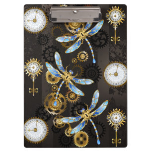 Porte-bloc Dragonflies de Steampunk sur arrière - plan rayé b
