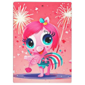 Porte-bloc Drapeau américain avec Flamant rose Cartoon-69217 (Dos)