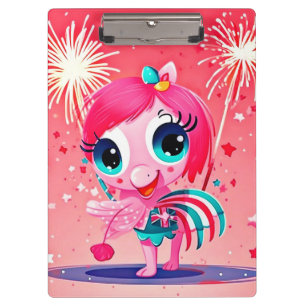 Porte-bloc Drapeau américain avec Flamant rose Cartoon-69217