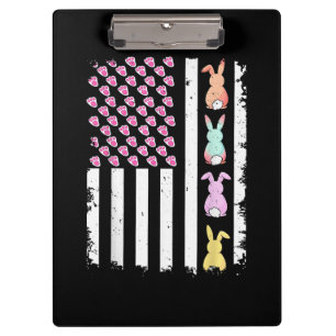 Porte-bloc Drapeau américain avec lapin pour le jour de Pâque