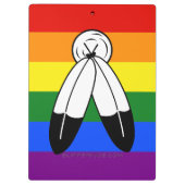Porte-bloc Drapeau de fierté bispirituel de SlipperyJoe's sym (Dos)