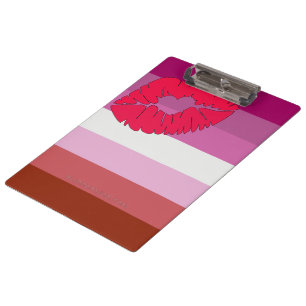 Porte-bloc Drapeau de fierté lesbienne au rouge à lèvres Slip