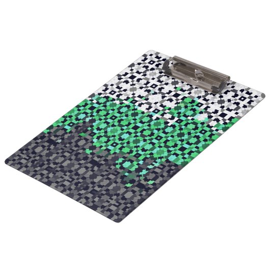 Porte-bloc Drapeau de fierté Neutrois Abstrait Pixelisé Tripa (Incliné)