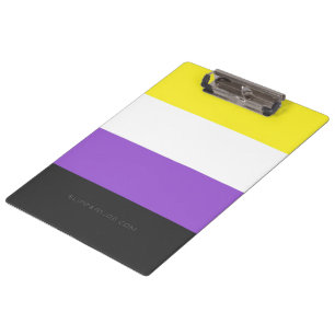 Porte-bloc Drapeau de fierté non binaire de SlipperyJoe's jau