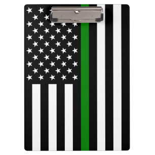 Porte-bloc Drapeau de la fine ligne verte : vétérans militair