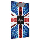 Porte-bloc Drapeau rouge et bleu parties scintillant Monogram (Swatch)