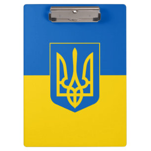 Porte-bloc Drapeau ukrainien avec armoiries